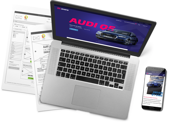 Axero laptop and mobile website