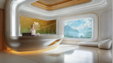 Philips Hospitality campaign visual in hotel lobby environment