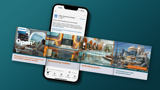 Campaign images presented in carousel format mockup