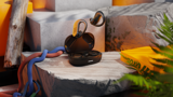 Close-up of JBL Endurance Peak 3 earphones